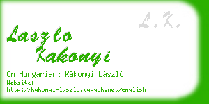 laszlo kakonyi business card
